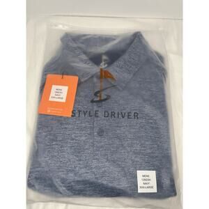 Blue Style Driver Golf Polo Shirt Men 3xl XXL New